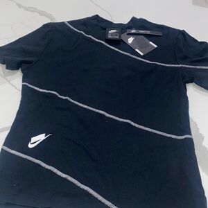 New Nike Women's Black Tee (tight fit) with White Accents
